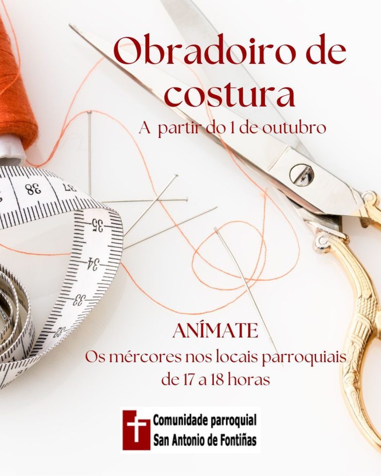Inicio obradoiro costura o 1 de outubro Cartel obradoiro costura 2025-2026